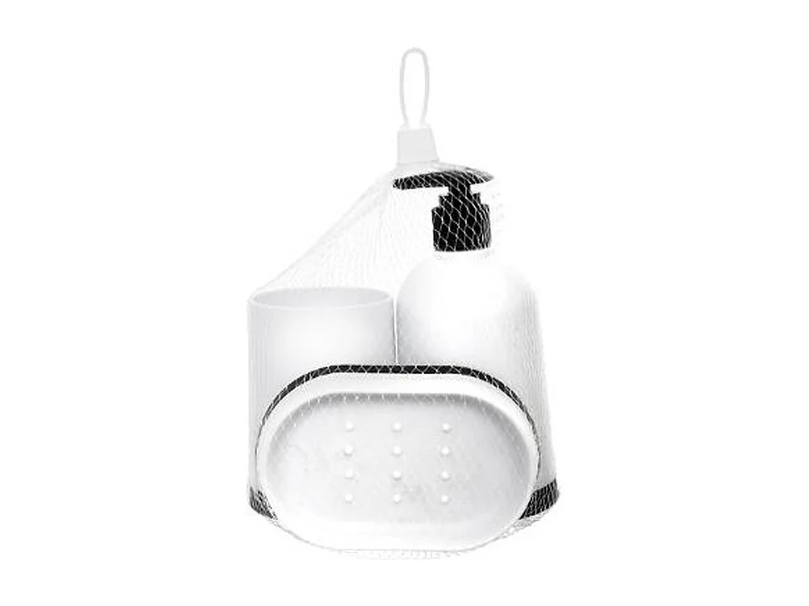 Set de 3 Accessoires de Salle de Bain "Strip" 12cm Blanc