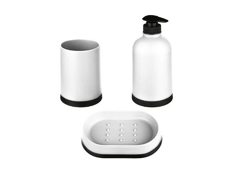 Set de 3 Accessoires de Salle de Bain "Strip" 12cm Blanc