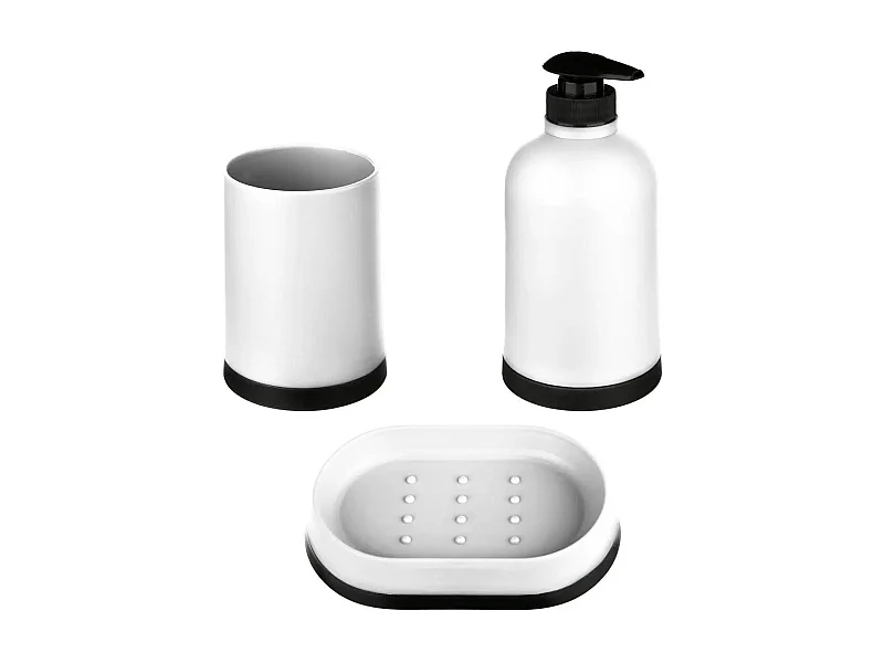 Set de 3 Accessoires de Salle de Bain "Strip" 12cm Blanc
