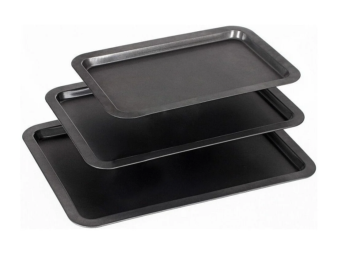 Lot de 3 Plaques de Cuisson "Steel" 48cm Gris