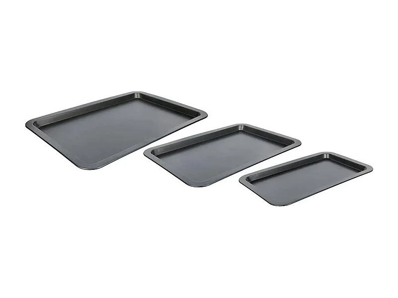 Lot de 3 Plaques de Cuisson "Steel" 48cm Gris