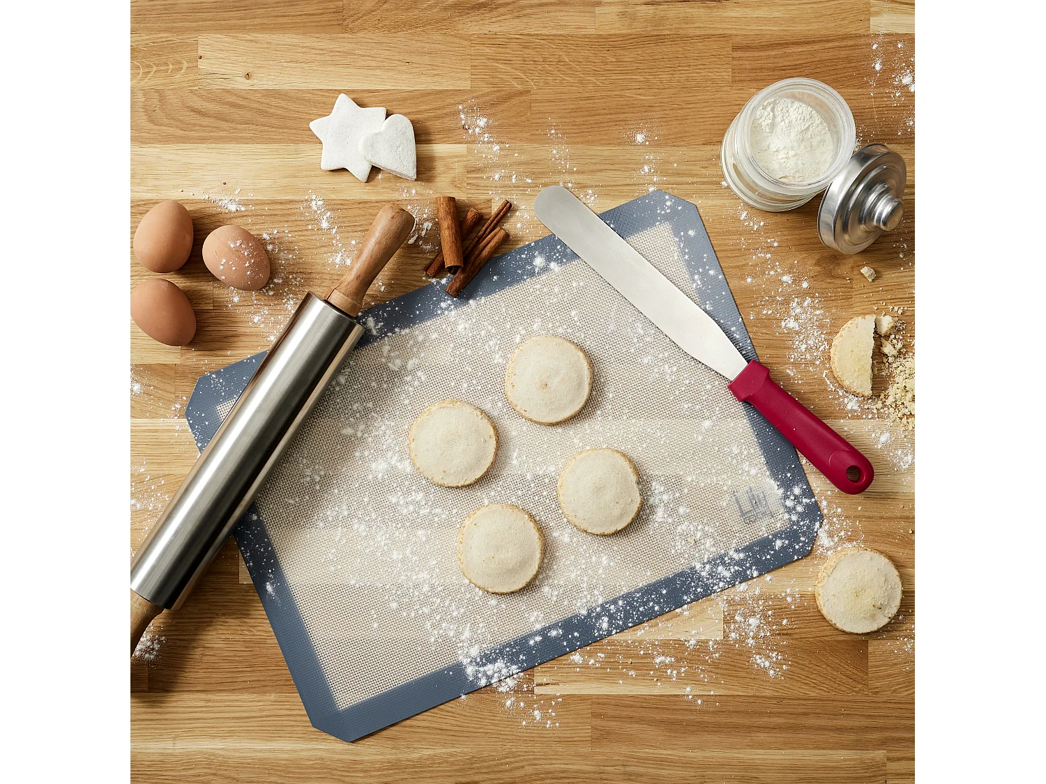 Tapis De Cuisson Et De Patisserie Gris, Blanc