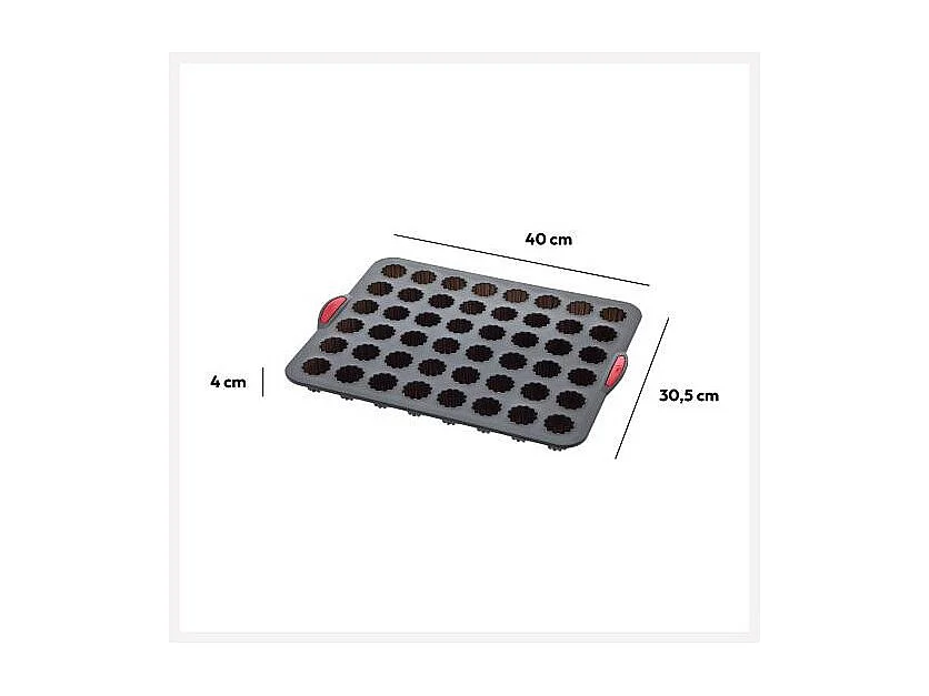 Moule 48 Cannelés Silicone "Silitop" 40cm Gris