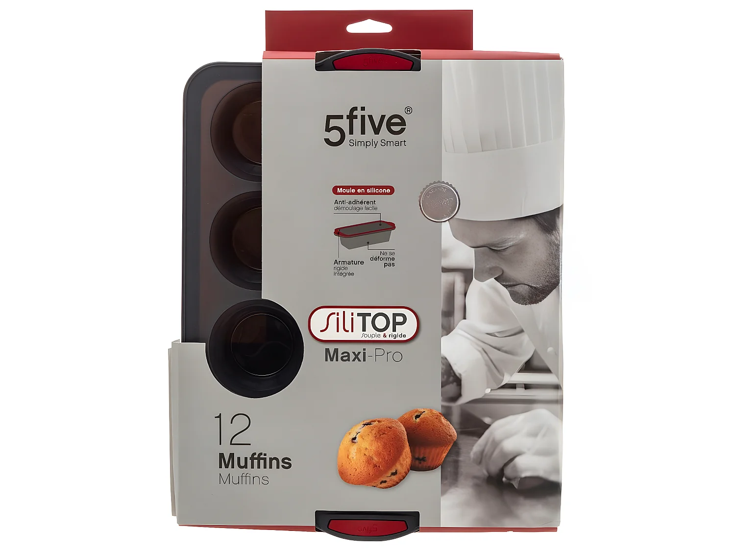 Moule 12 Muffins Silicone "Silitop" 40cm Gris