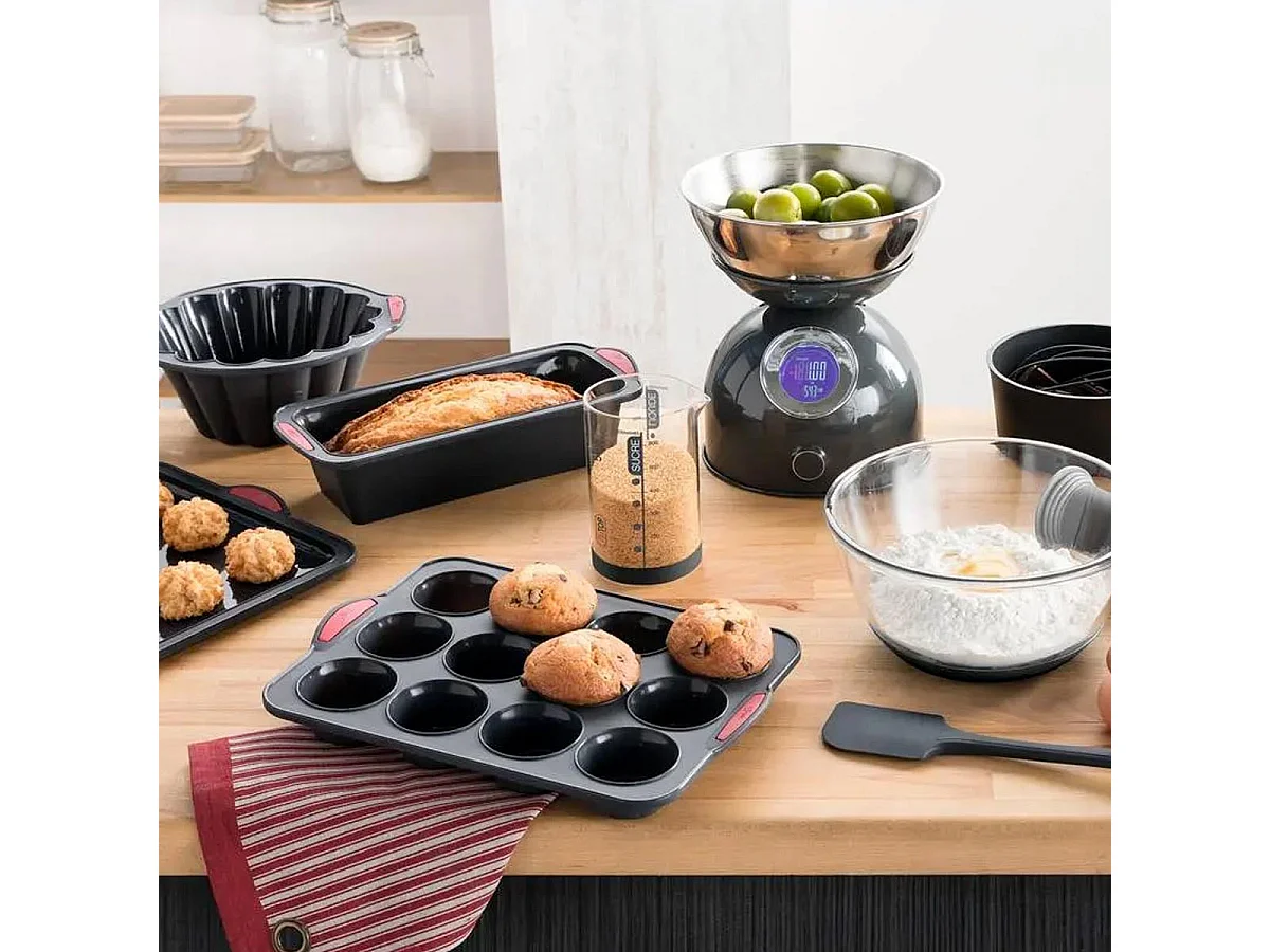 Moule 12 Muffins Silicone "Silitop" 40cm Gris