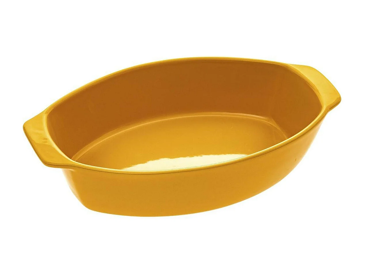 Plat à Four Oval en Céramique "Milo" 39cm Jaune