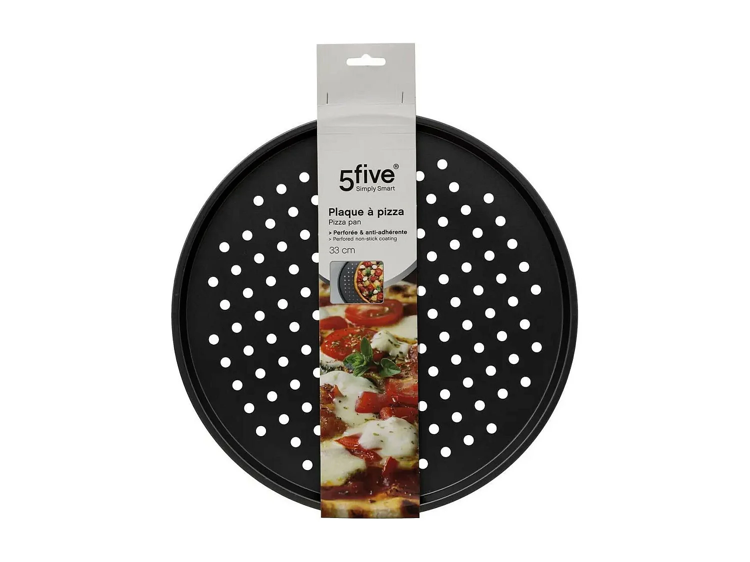 Plaque à Pizza "Métal Perforé" 33cm Gris Foncé