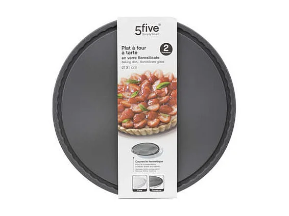 Plat à Tarte "Couvercle" 31cm Transparent