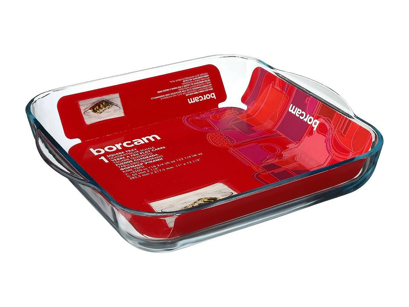 Plat à Four Carré "Verre" 29cm Transparent