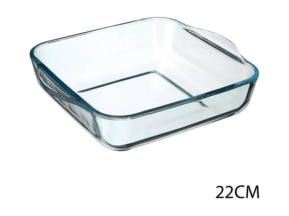 Plat à Four en Verre "Carré" 22cm Transparent