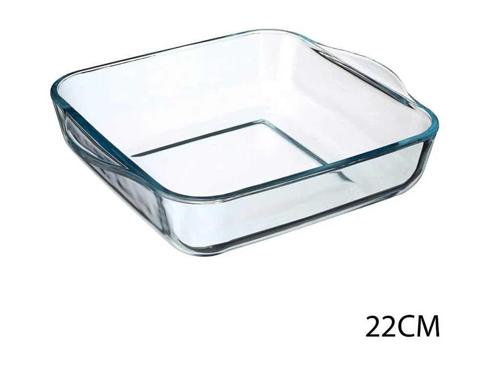 Plat à Four en Verre "Carré" 22cm Transparent