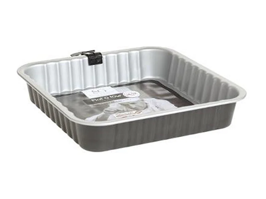 Plat à Four Carré en Métal "Signature" 24cm Gris