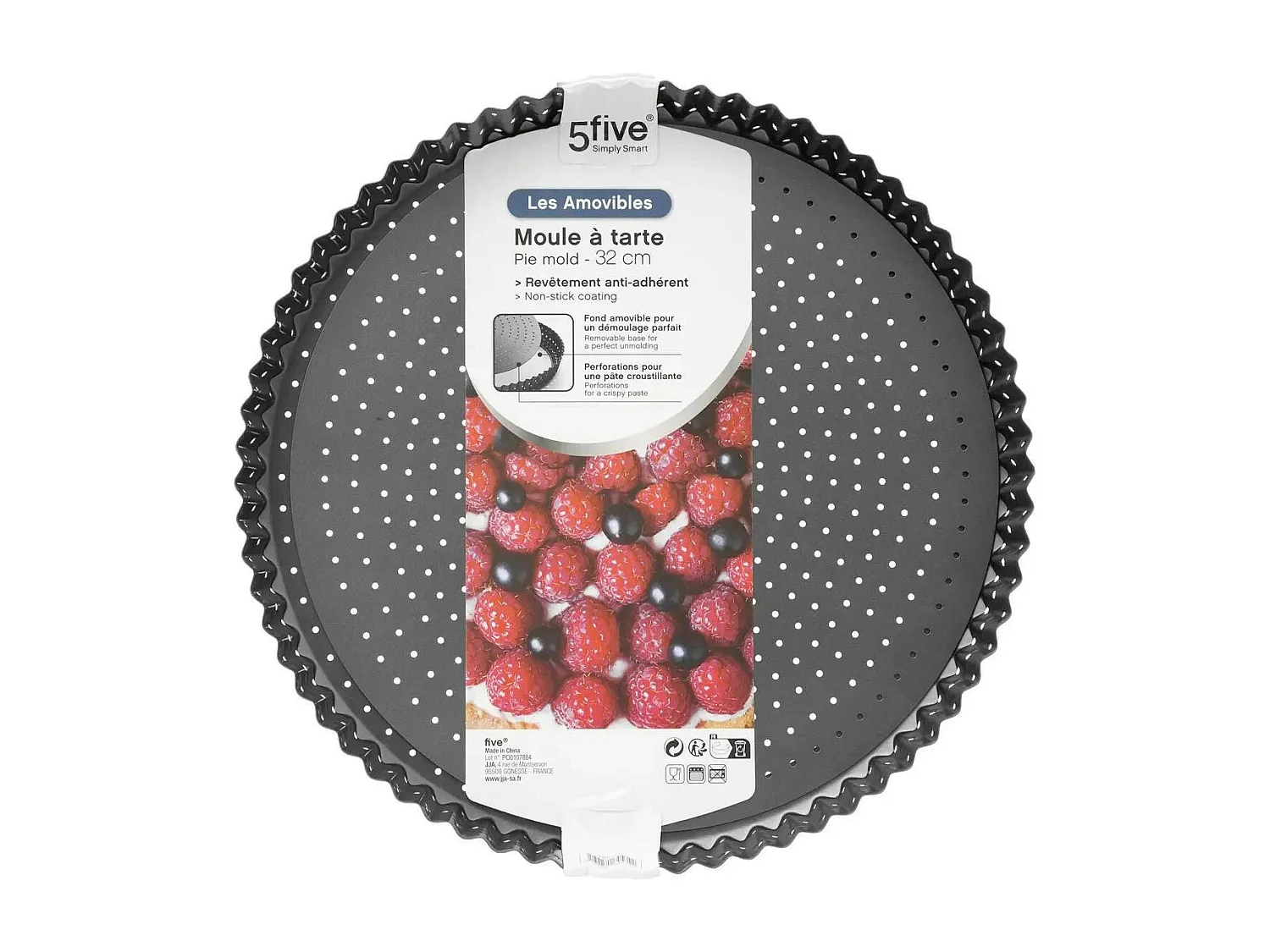 Plat à Tarte "Fond Amovible" 32cm Gris Foncé