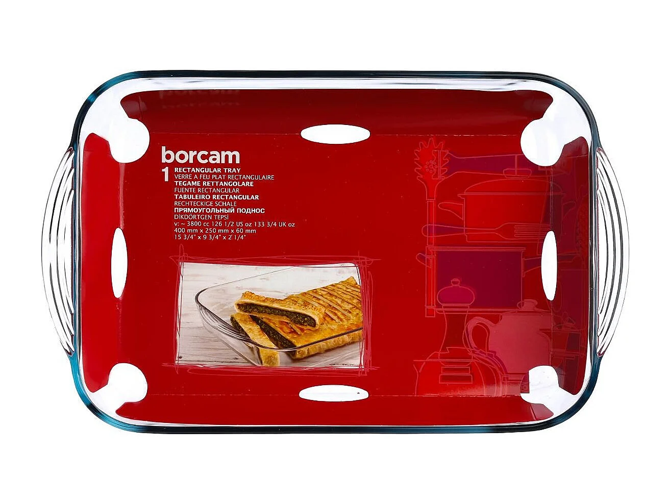 Plat à Four Rectangulaire "Verre" 40cm Transparent