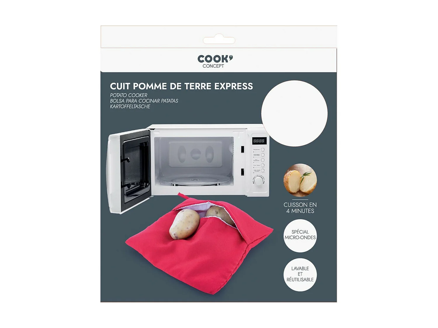 Cuit Pommes de Terre "Micro-Ondes" 26cm Rouge