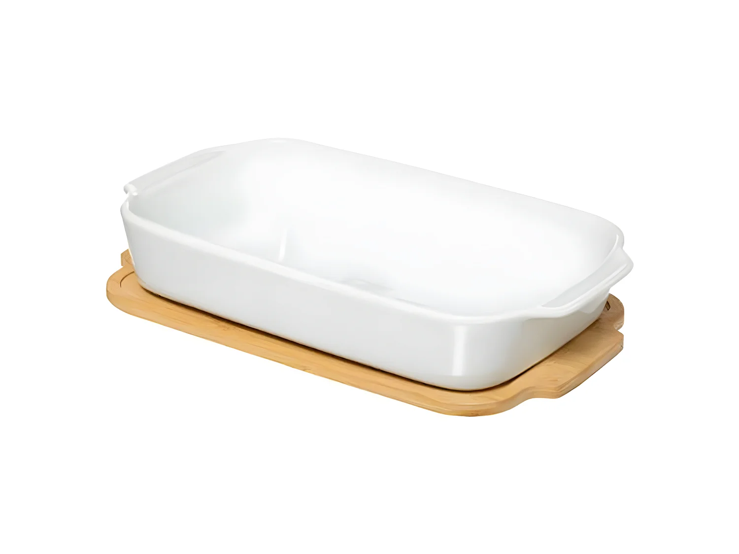 Plat à Four Rectangulaire "Céramique" 40cm Blanc