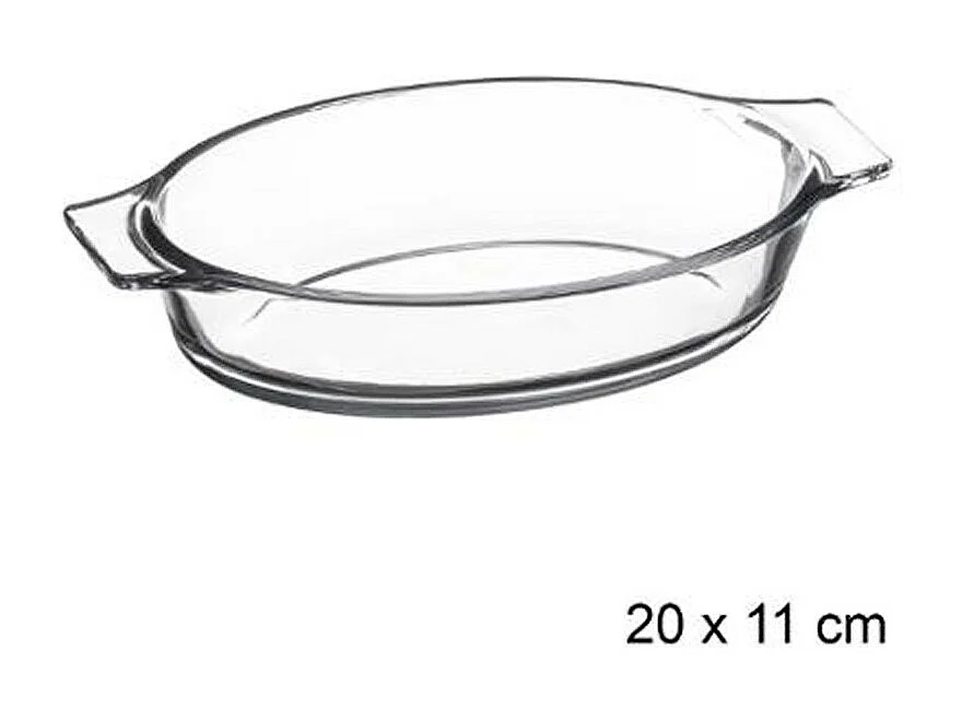 Lot de 6 Mini Plats en Verre "Ovale" 20cm Transparent