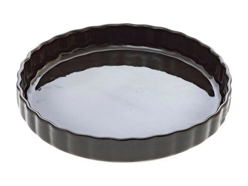 Plat à Tarte Rond "Céramique" 28cm Gris