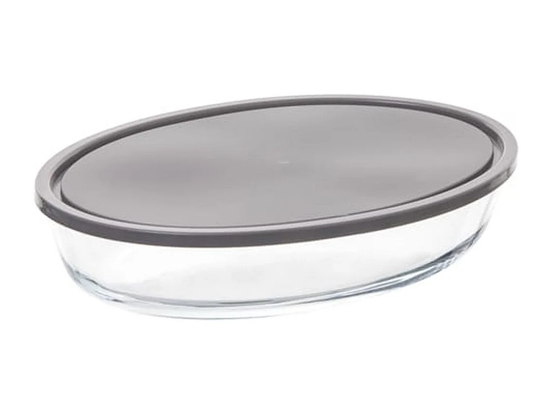 Plat à Four Ovale en Verre "Couvercle" 26cm Transparent