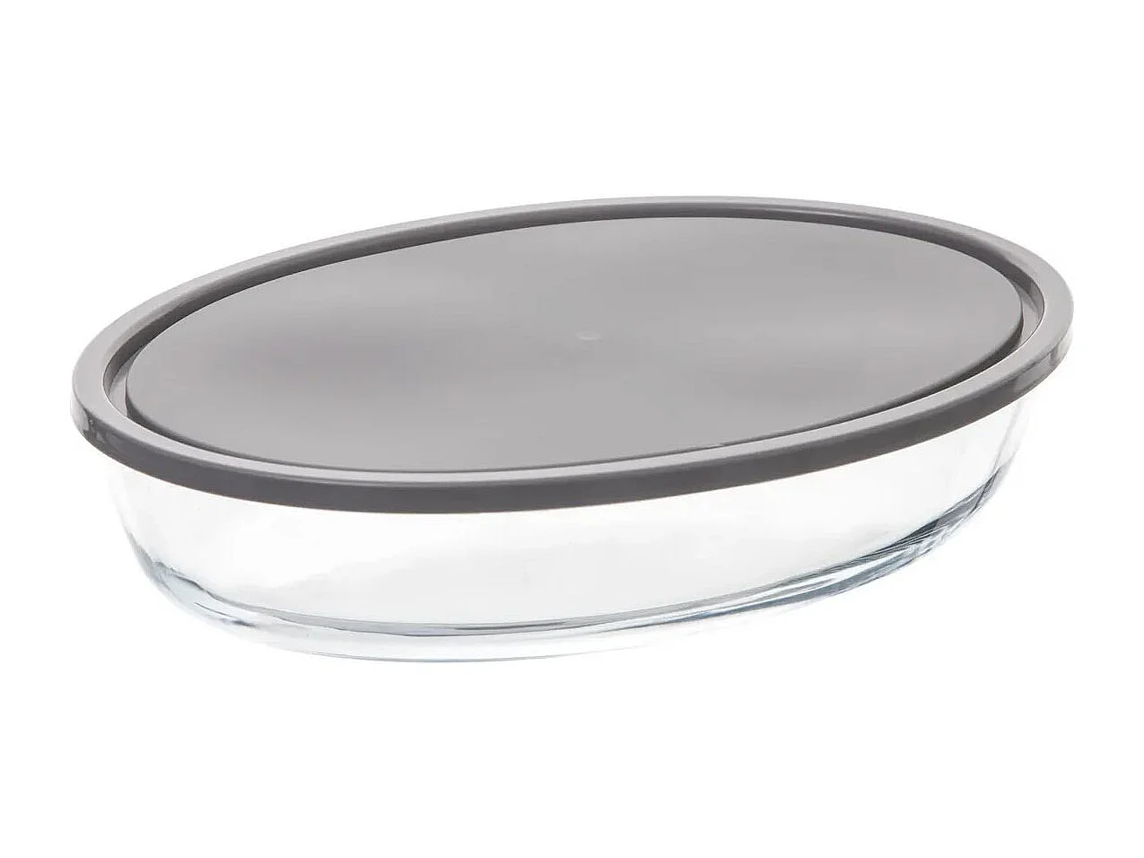 Plat à Four Ovale en Verre "Couvercle" 26cm Transparent