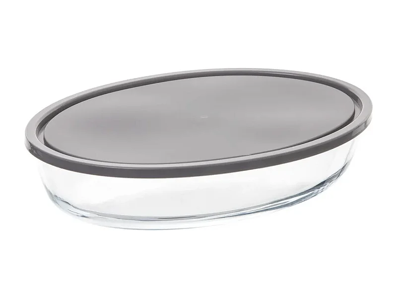 Plat à Four Ovale en Verre "Couvercle" 26cm Transparent