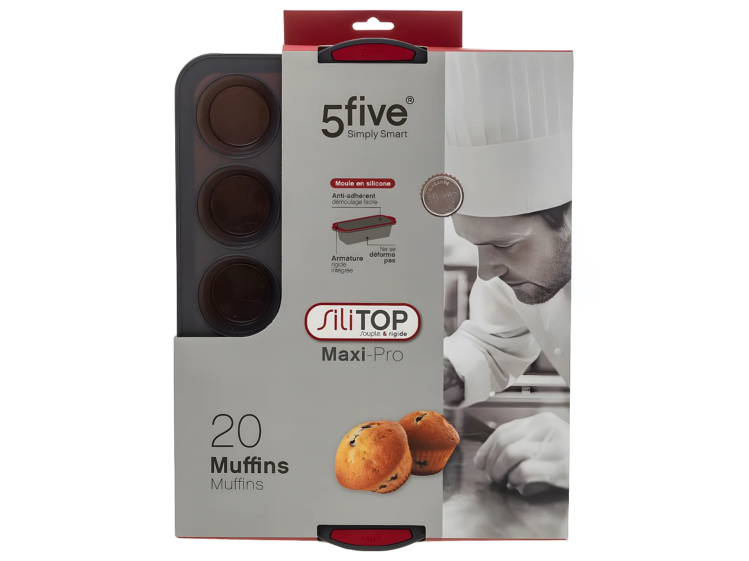 Moule 20 Muffins Silicone "Silitop" 40cm Gris