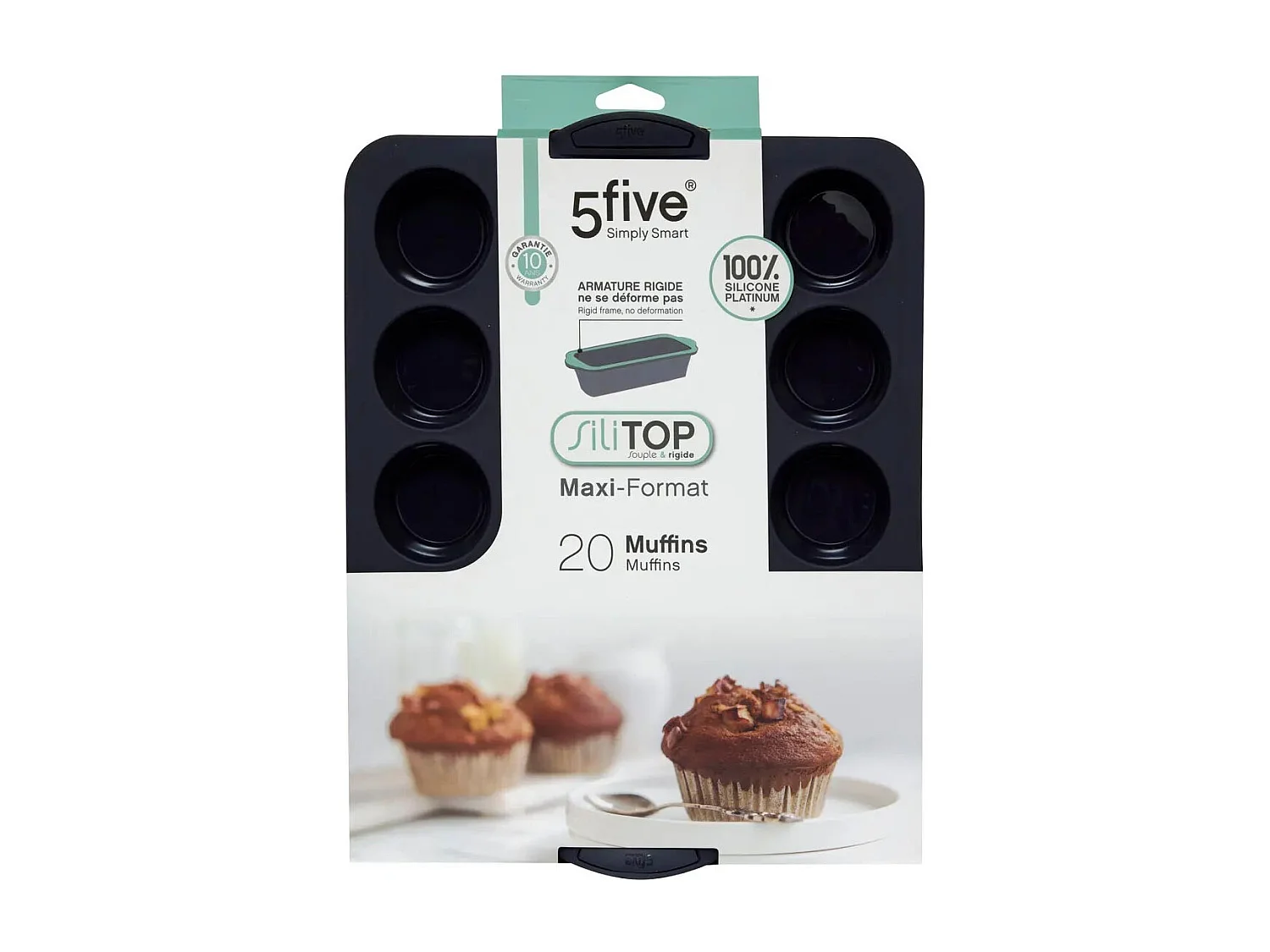 Moule 20 Muffins Silicone "Silitop" 40cm Gris