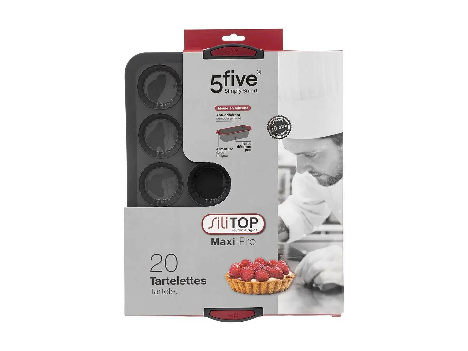 Moule 20 Tartelettes Silicone "Silitop" 40cm Gris