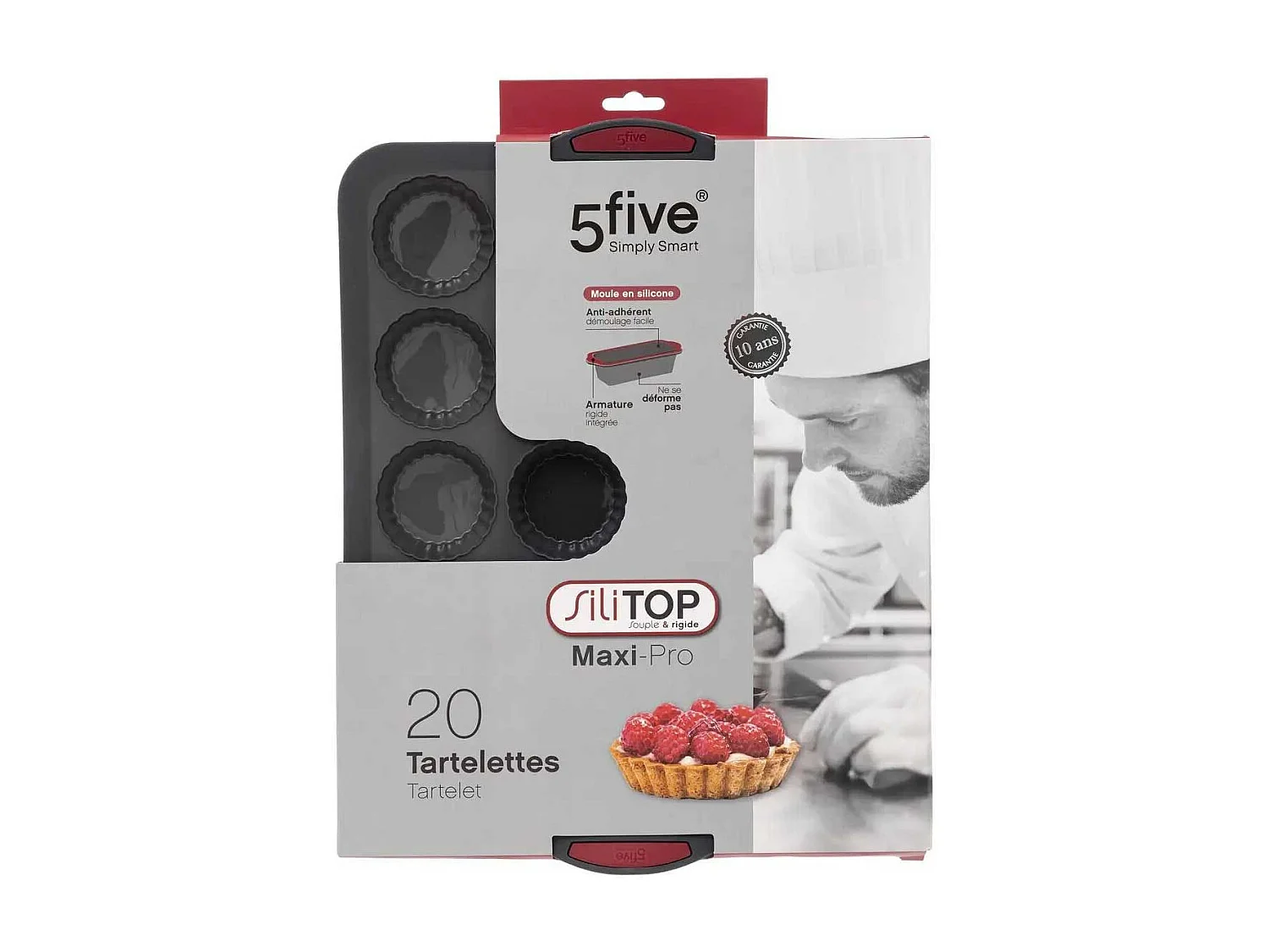 Moule 20 Tartelettes Silicone "Silitop" 40cm Gris