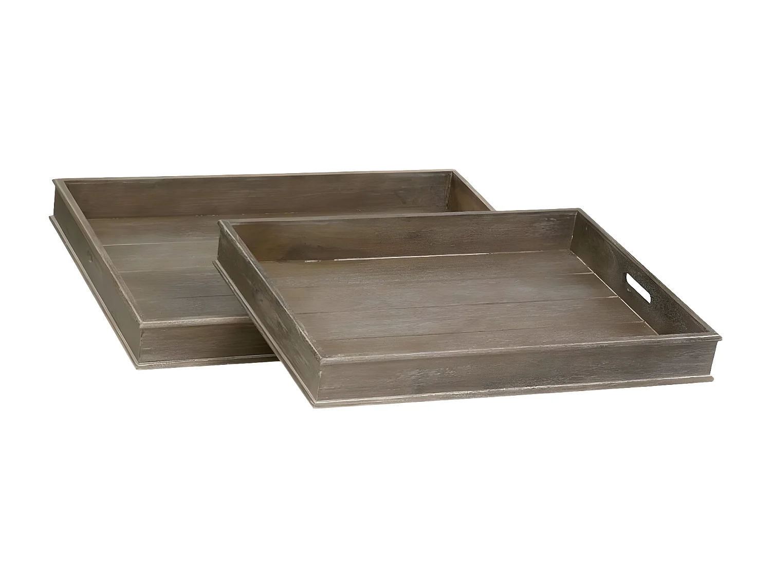 Lot de 2 Plateaux de Service "Grey" 71cm Naturel