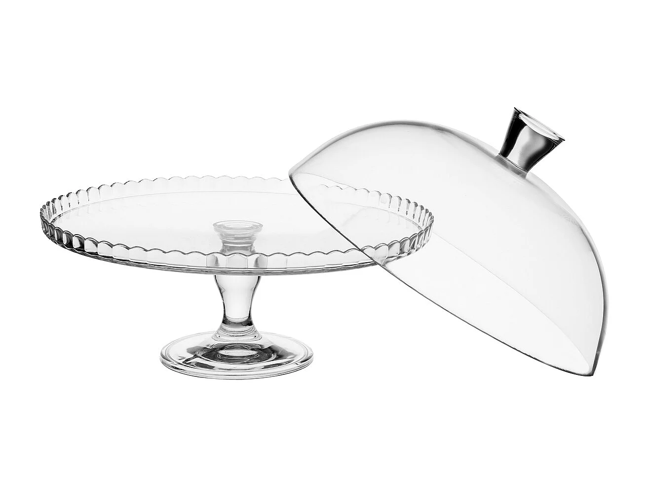 Présentoir à Gâteau Avec Cloche "Lara" 32cm Transparent