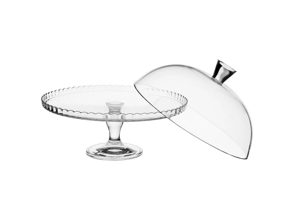 Présentoir à Gâteau Avec Cloche "Lara" 32cm Transparent