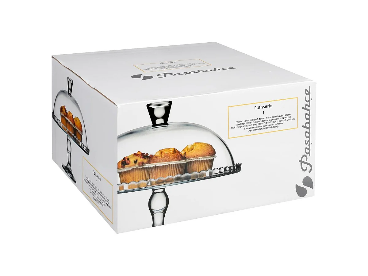 Présentoir à Gâteau Avec Cloche "Lara" 32cm Transparent