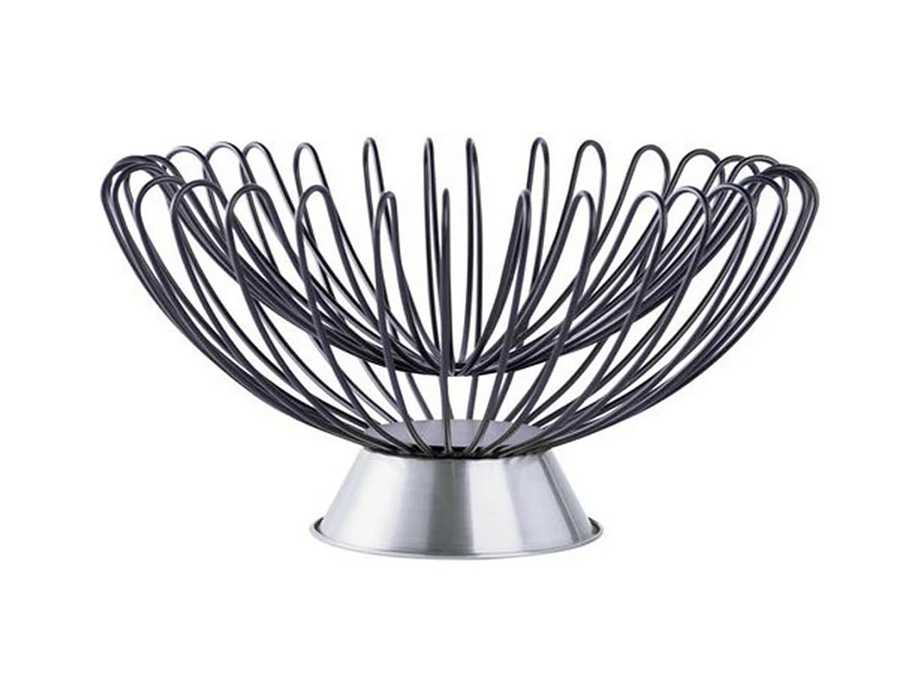 Corbeille à Fruits Déco "Malibu" 37cm Noir & Argent