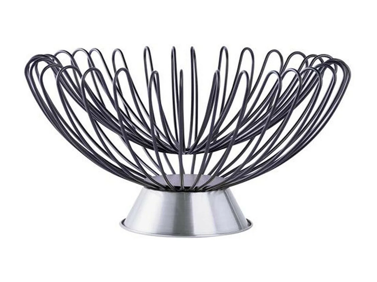Corbeille à Fruits Déco "Malibu" 37cm Noir & Argent