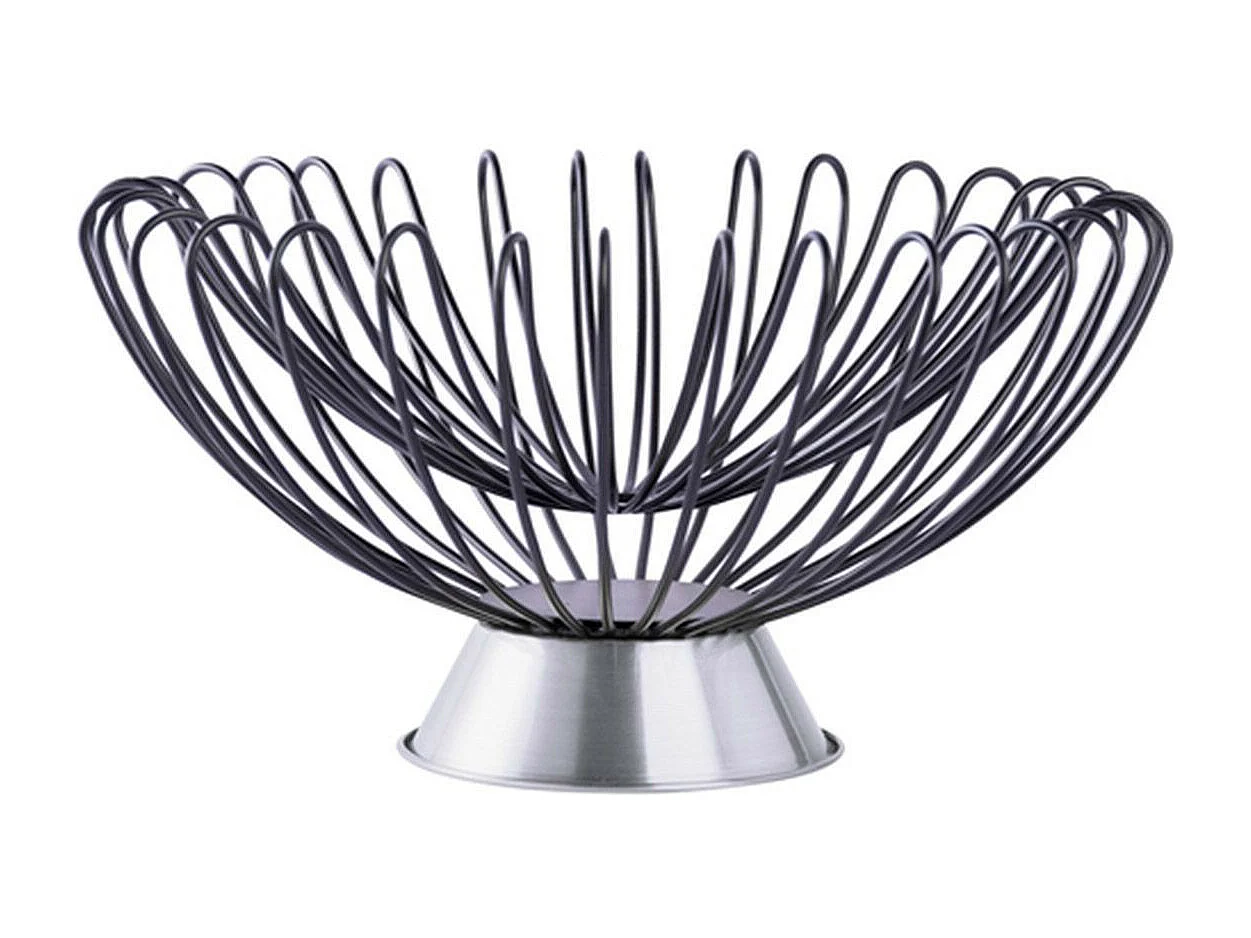 Corbeille à Fruits Déco "Malibu" 30cm Noir & Argent