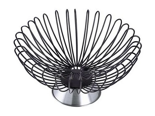 Corbeille à Fruits Déco "Malibu" 30cm Noir & Argent