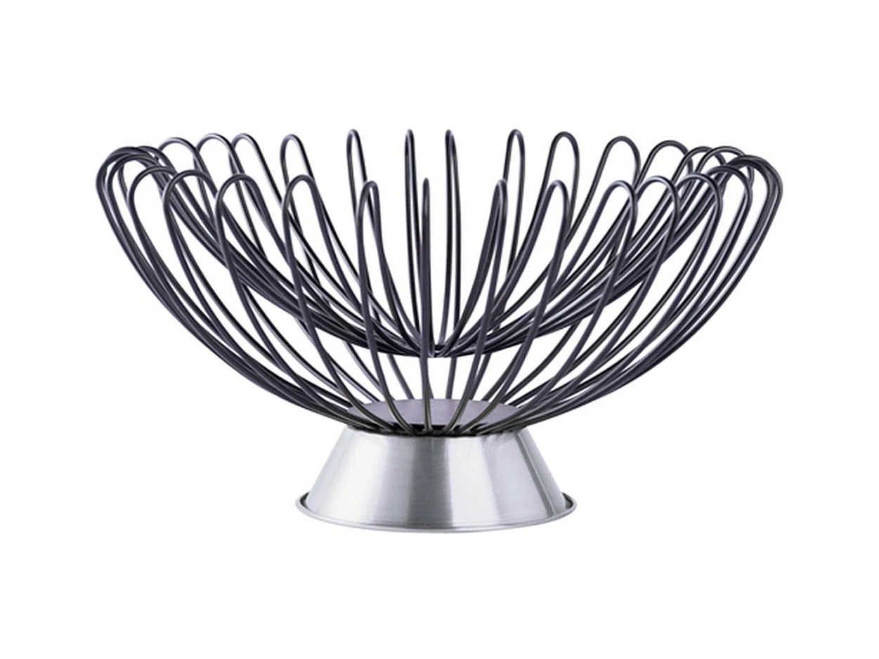 Corbeille à Fruits Déco "Malibu" 30cm Noir & Argent