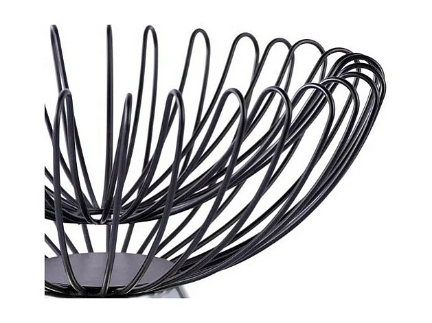 Corbeille à Fruits Déco "Malibu" 30cm Noir & Argent