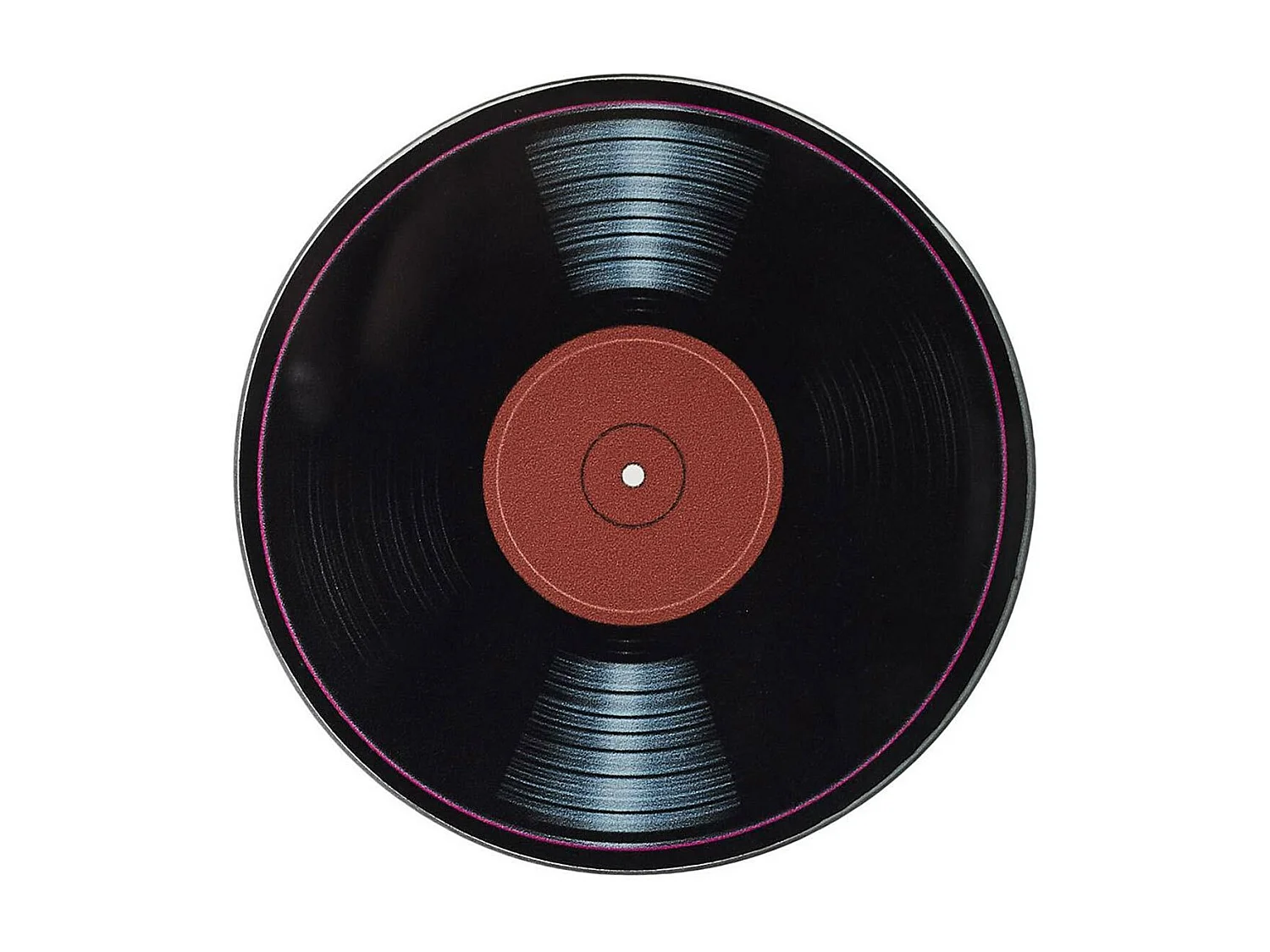 Lot de 4 Dessous de Verre "Vinyles" 10cm Noir