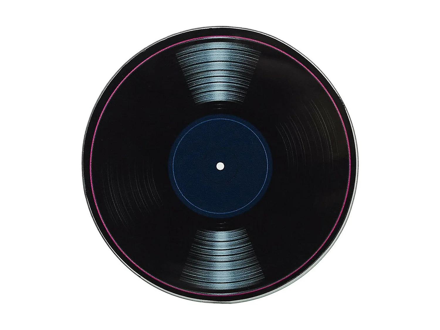 Lot de 4 Dessous de Verre "Vinyles" 10cm Noir