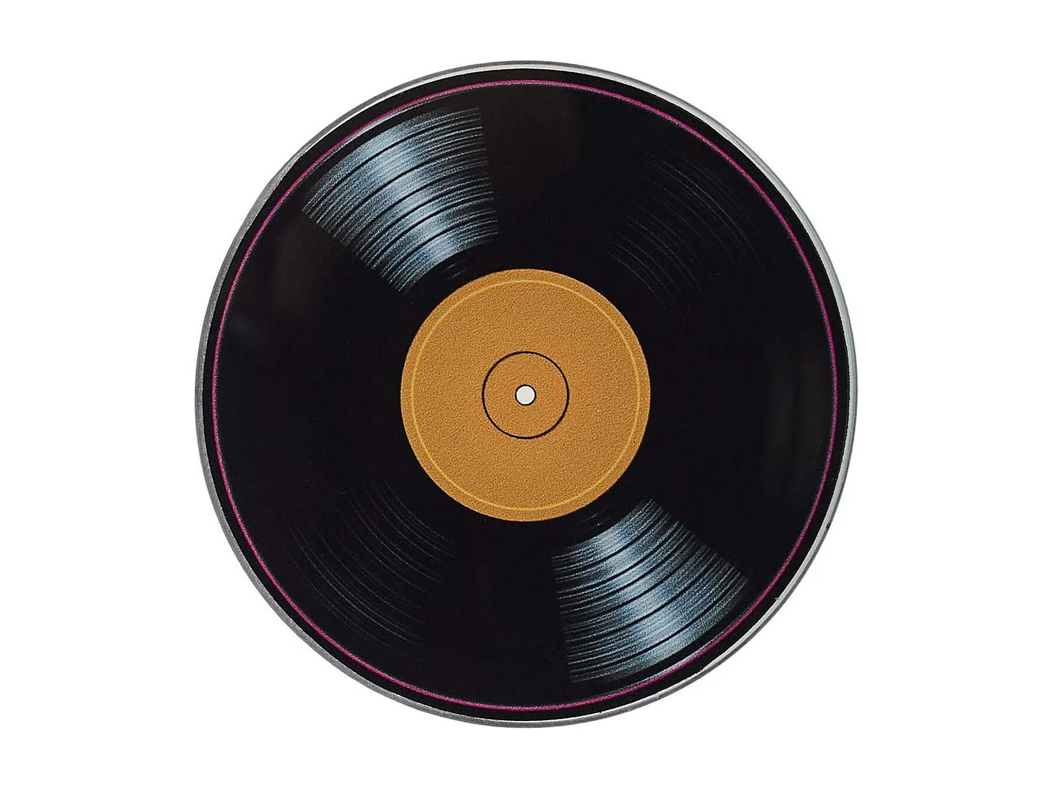 Lot de 4 Dessous de Verre "Vinyles" 10cm Noir