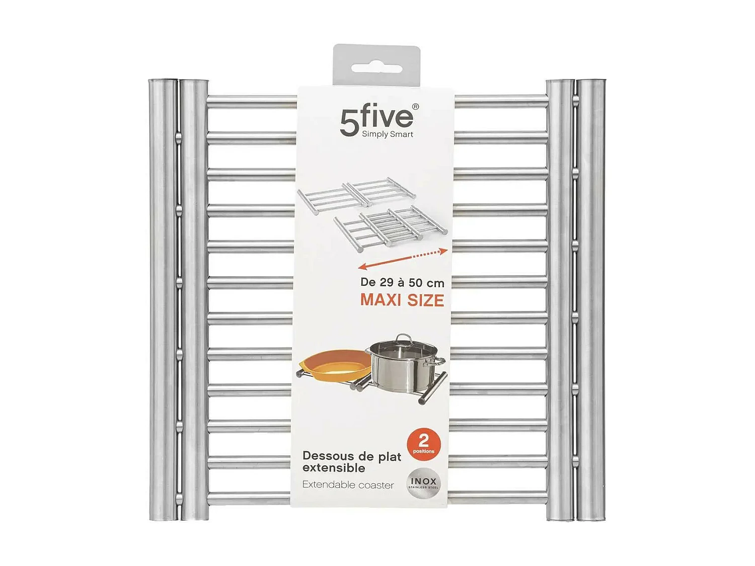 Dessous de Plat Extensible "Inox" 29-50cm Argent