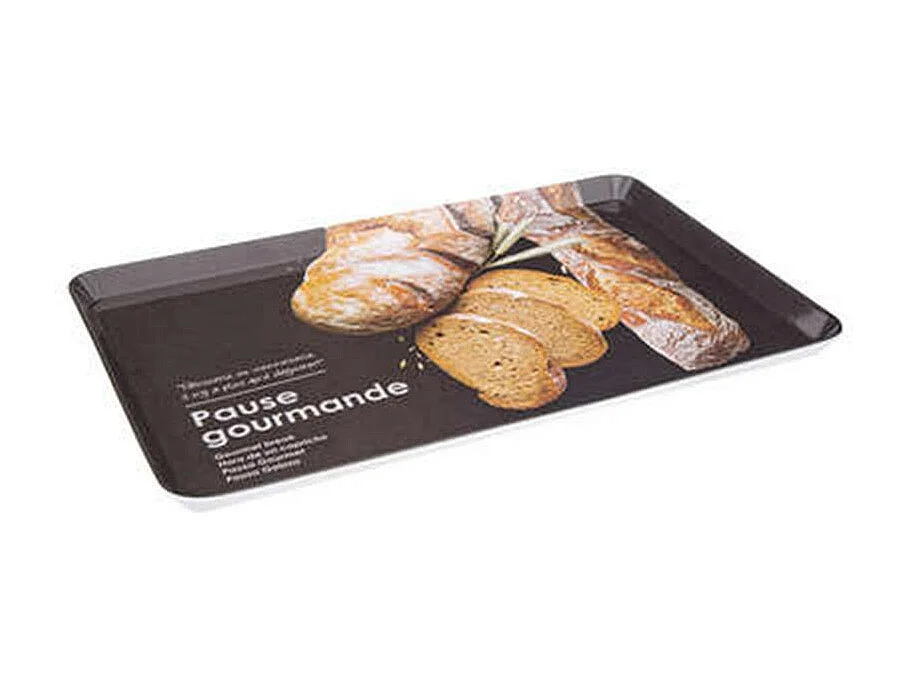 Plateau de Service Mélaminé "Gourmand" 45cm Noir