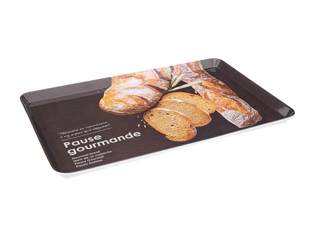 Plateau de Service Mélaminé "Gourmand" 45cm Noir