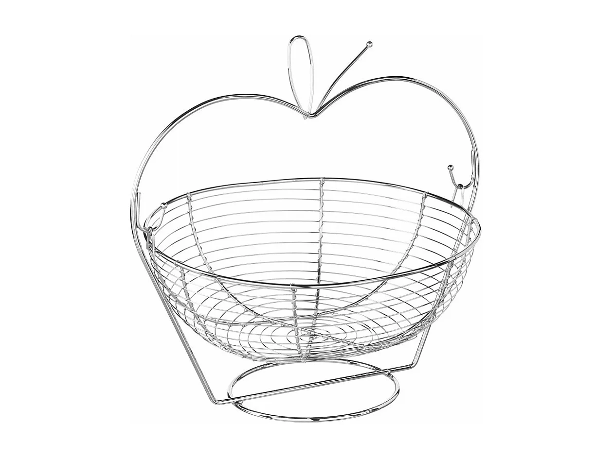 Corbeille à Fruits en Métal "Pomme" 35cm Argent