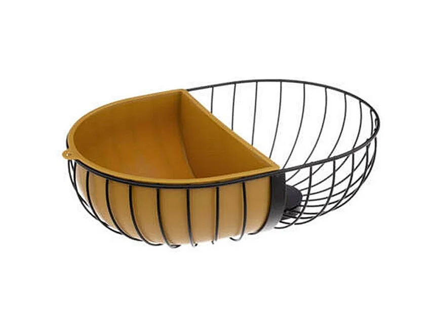 Corbeille en Métal Design "Modern" 30cm Moutarde