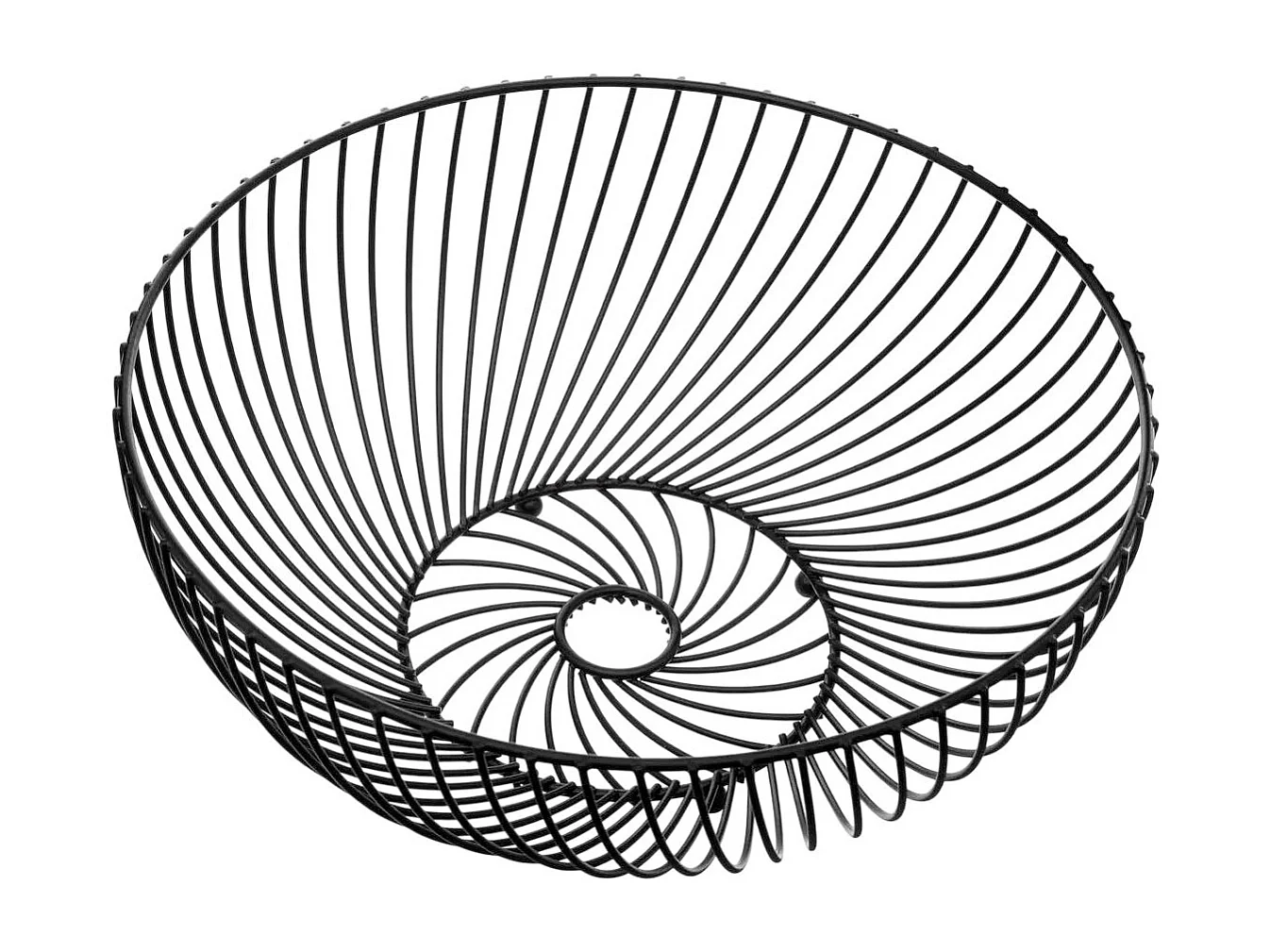 Corbeille à Fruits en Métal "Torsade" 30cm Noir