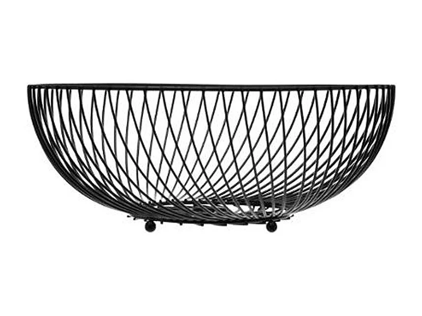 Corbeille à Fruits en Métal "Torsade" 30cm Noir