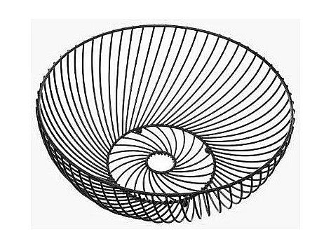 Corbeille à Fruits en Métal "Torsade" 30cm Noir